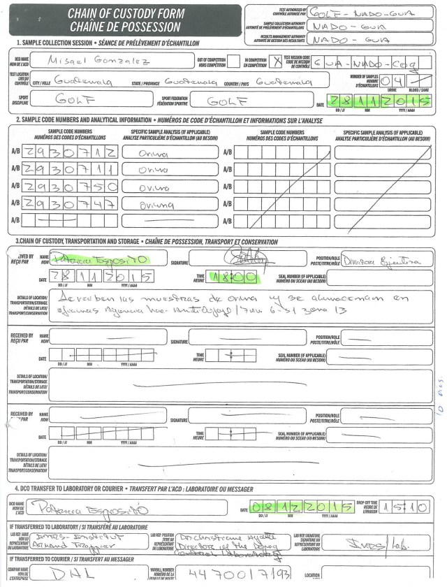 Formulario de Cadena de Custodia